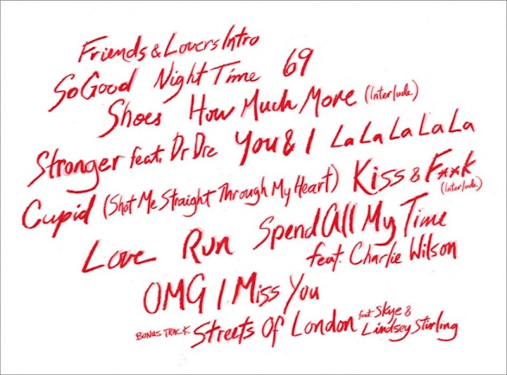 Handwritten track listing