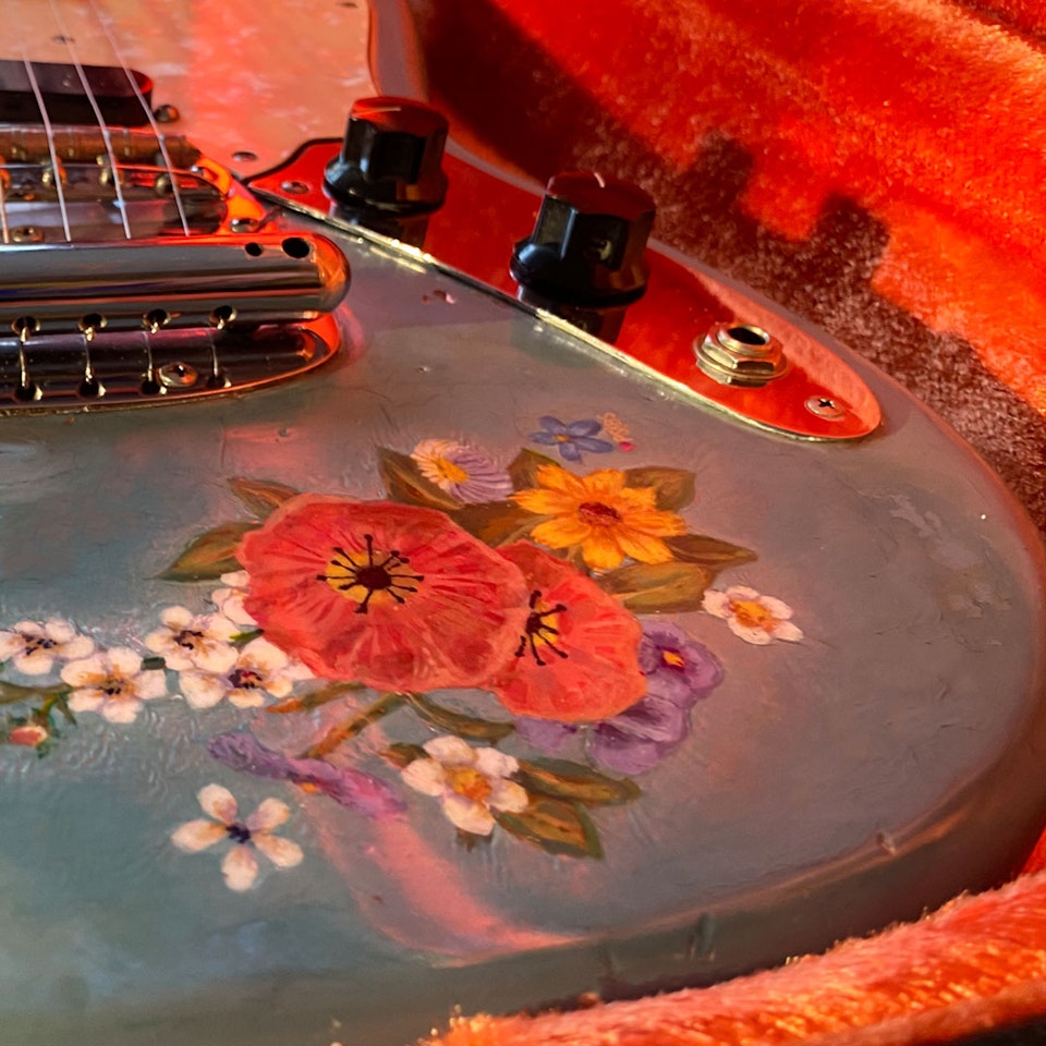 Flower hand-painted guitar