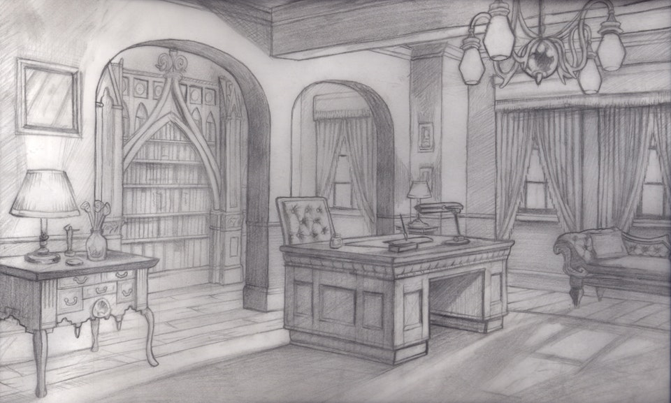 Drawings & Concept Art - Film Set Concept Art / Perspective Projection