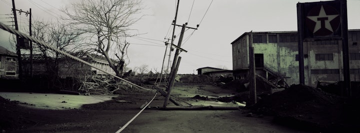 Street, 2007
180cm x 66 cm, Edition of 3 with 2 artists proofs. 
Shot on Hasselblad X Pan panoramic camera. Archival pigment prints framed in dark walnut with non-reflective glass.