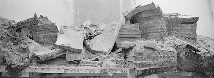 Springs Hotel, Logbooks, 2007
180cm x 66 cm. Edition of 3 with 2 artists proofs. 
Shot on Hasselblad X Pan panoramic camera. Archival pigment prints framed in dark walnut with non-reflective glass.