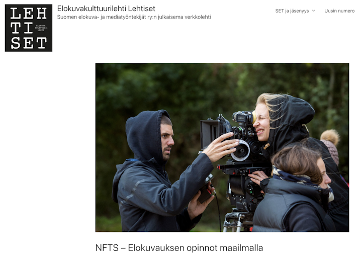 Article about my studies at NFTS