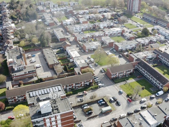 Aerial view over the Chinbrook Estate