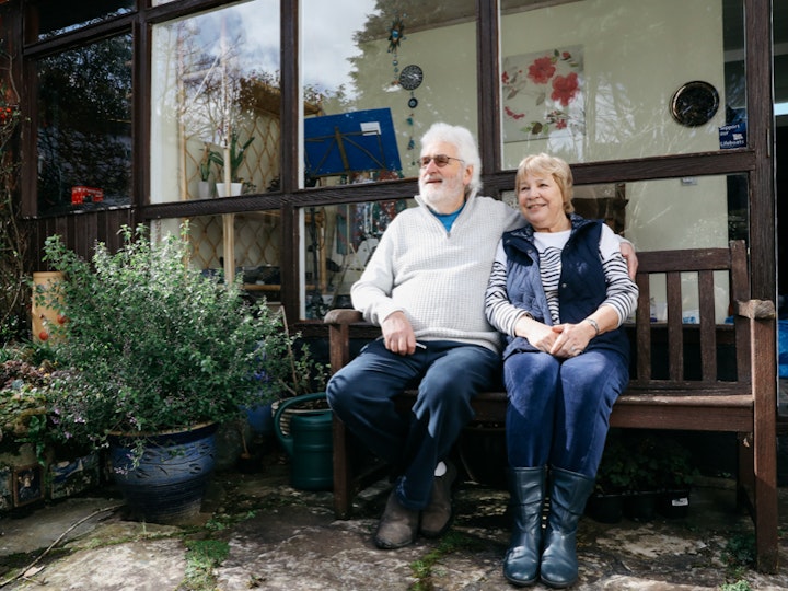 "My first project really was Grove Park Youth Club."    Leo Hallisey, LCC architect with his wife in Cornwall.