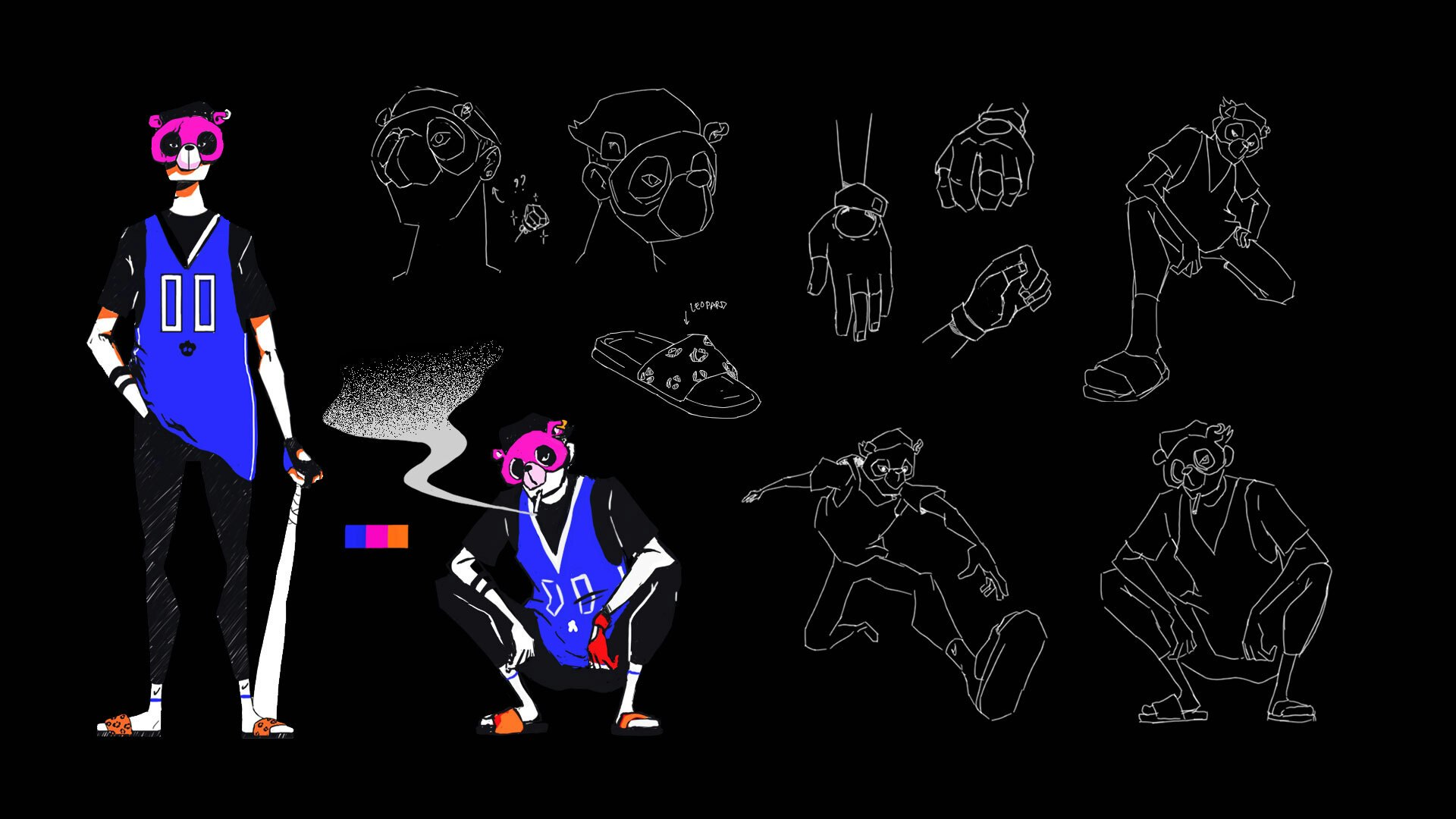 Half human half bear character design