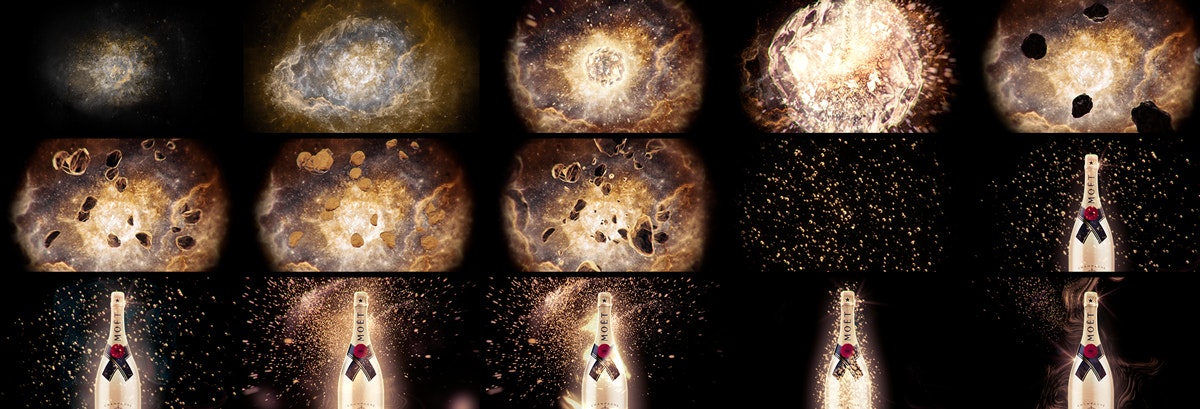 VFX champagne animation storyboard