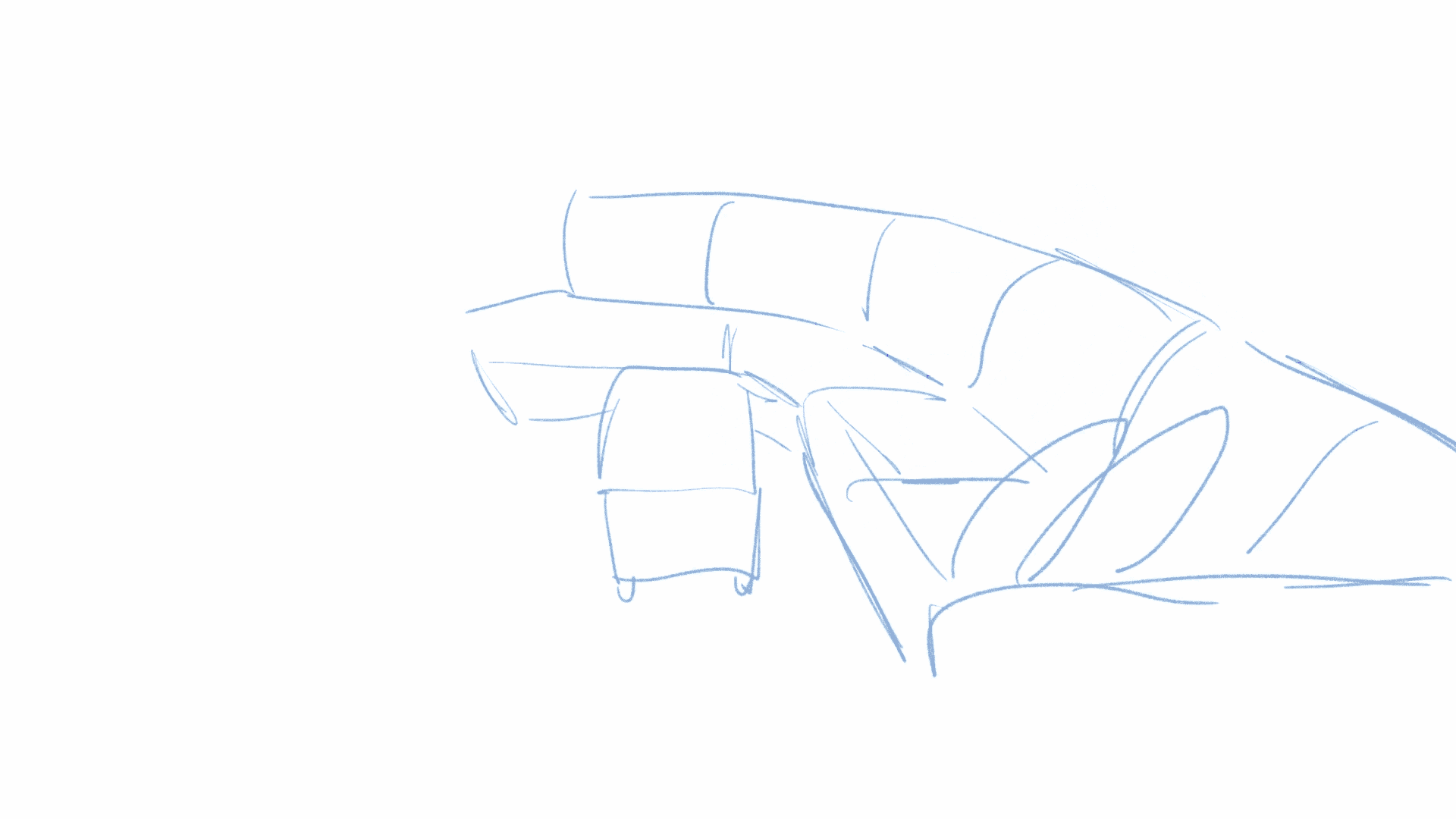 Christ watching tv on the sofa rough animation