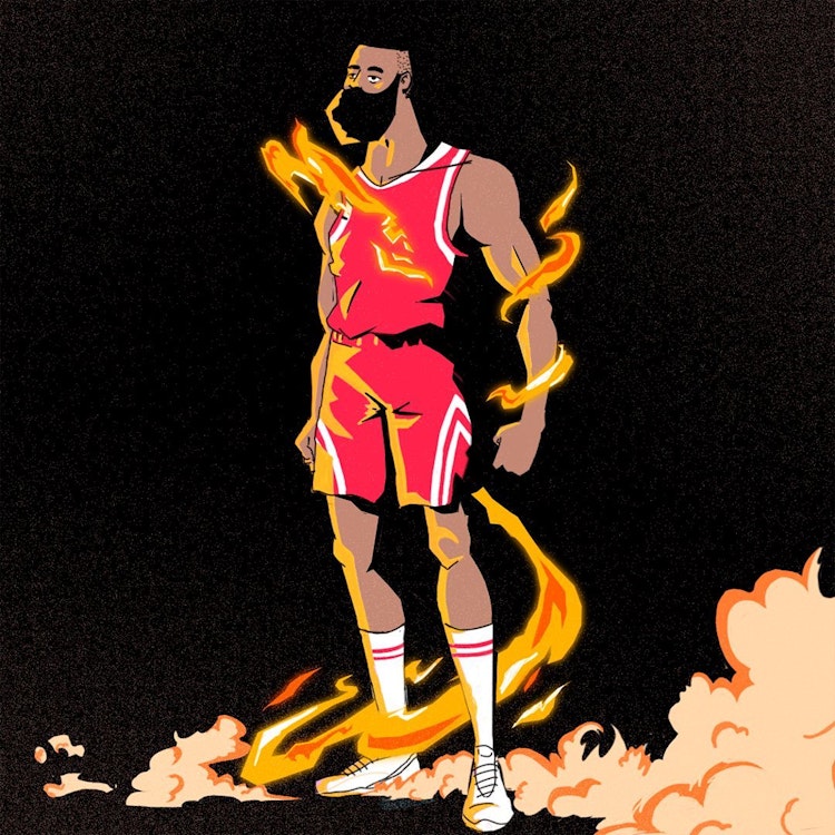 Harden basketball player illustration