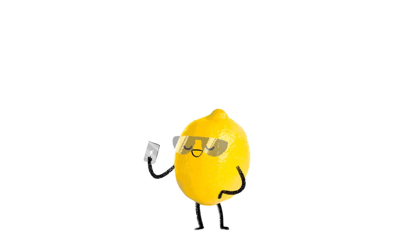 lemon liking with hearts animation