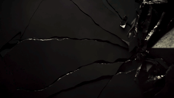 Marble black floor breaking down 3D animation