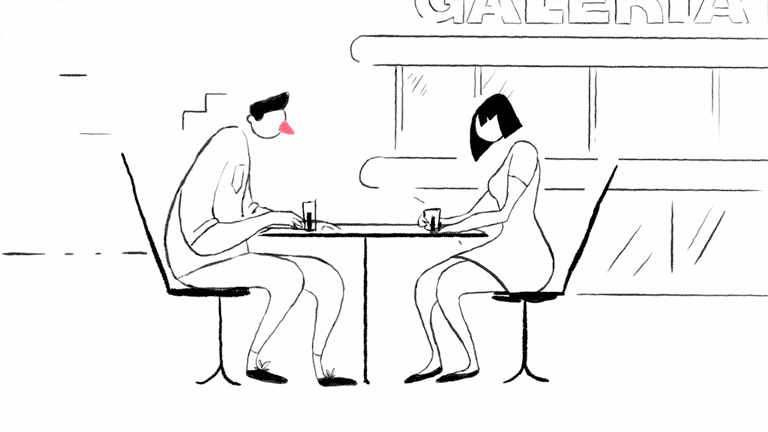 Drawing couple animation