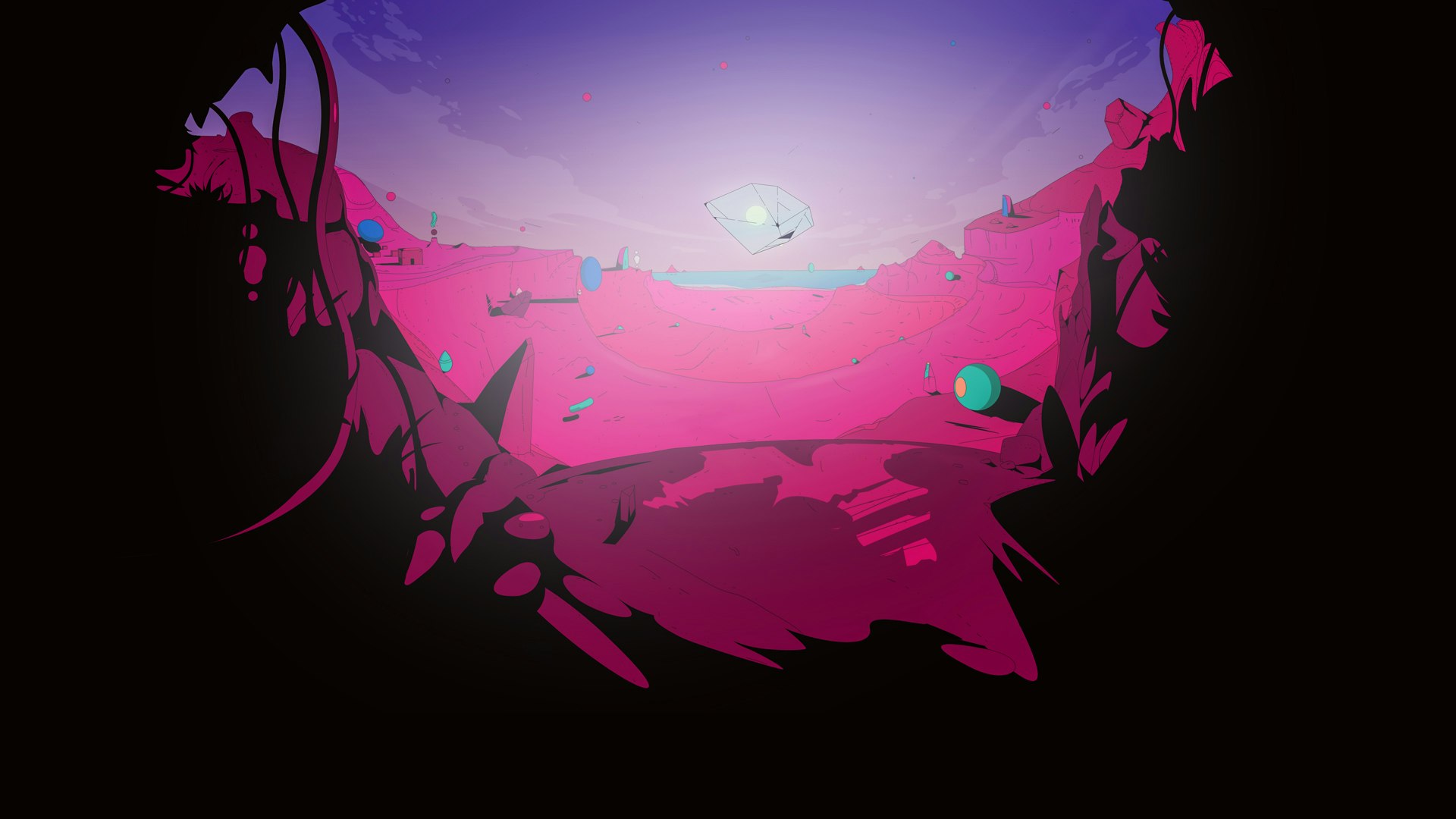 Concept illustration of a surrealist landscape