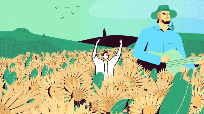 Sunflowers by Van Gogh animation
