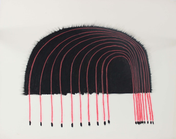 Red Line Series - </i>Jelly Fish</i>. Oil stick.