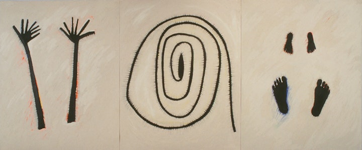 Paintings In Color - <i>Matrice.</i> 40 x 96 in. Oil stick, 1996.