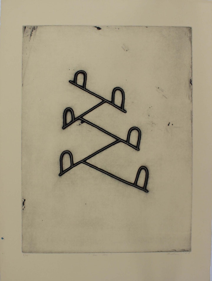 Text, Context, Texture, Architexture - <i>See Saw</i>. 30 x 22 in. Etching, 1983.