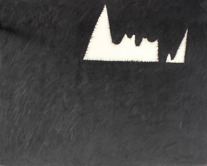 On The Fringe of The Field - <i>On the Fringe of the Field</i>. 32 x 40 in.
Oil stick, 1987.