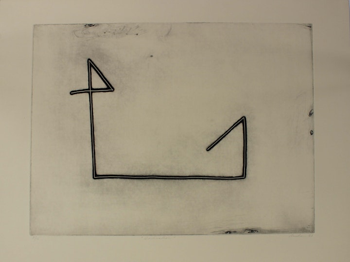 Text, Context, Texture, Architexture - <i>Indication</i>. 22 x 30 in. Etching, 1983.