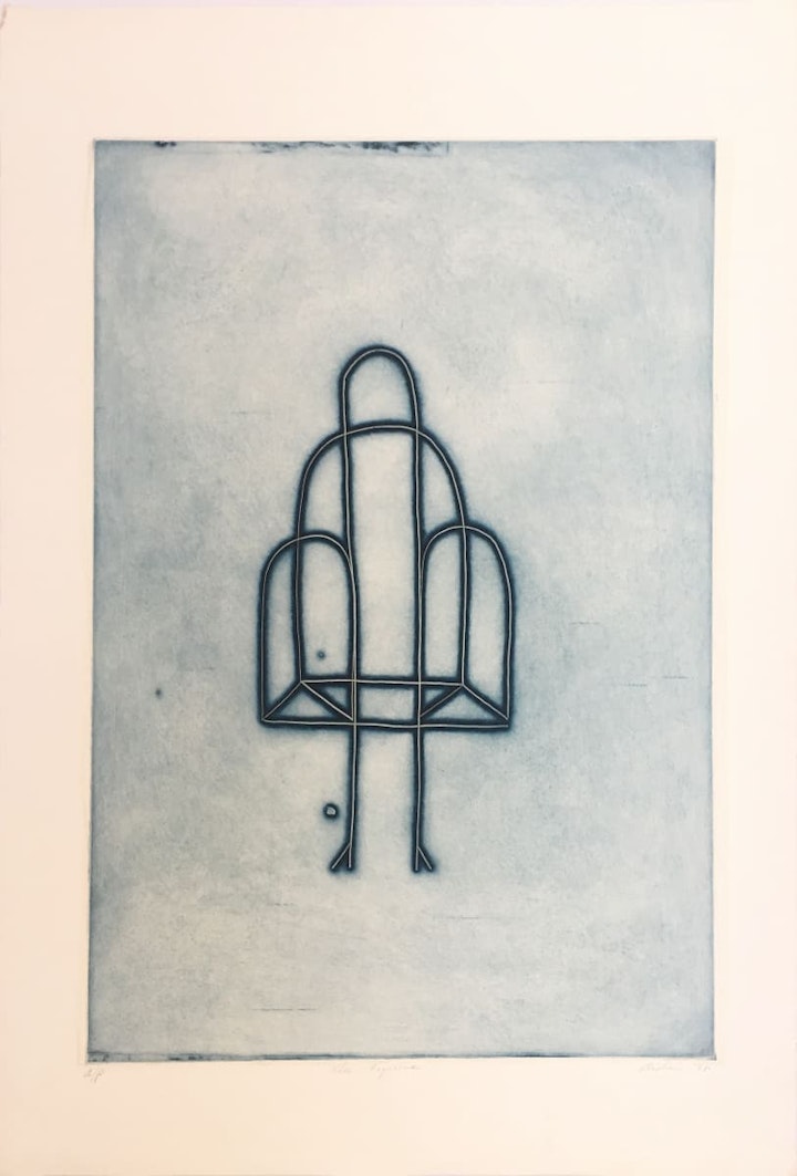 Text, Context, Texture, Architexture - <i>Klee Figurine</i>. 30 x 22 in. Etching,
1981.