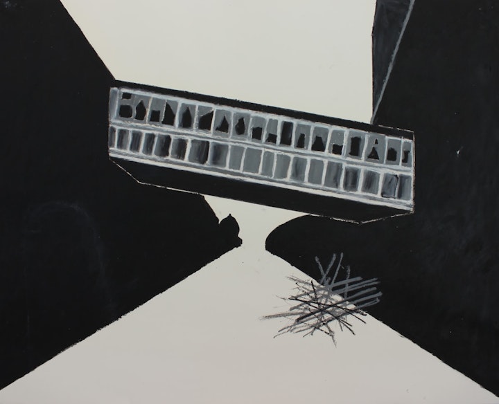 Mind's Eye - <i>Bridge of Sighs (Dedicated to Ukraine).</i> 32 x 40 in. Oilstick on paper, 2011