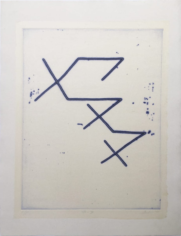Text, Context, Texture, Architexture - <i>Tri-X</i>. 30 x 22 in. Etching, 1983.