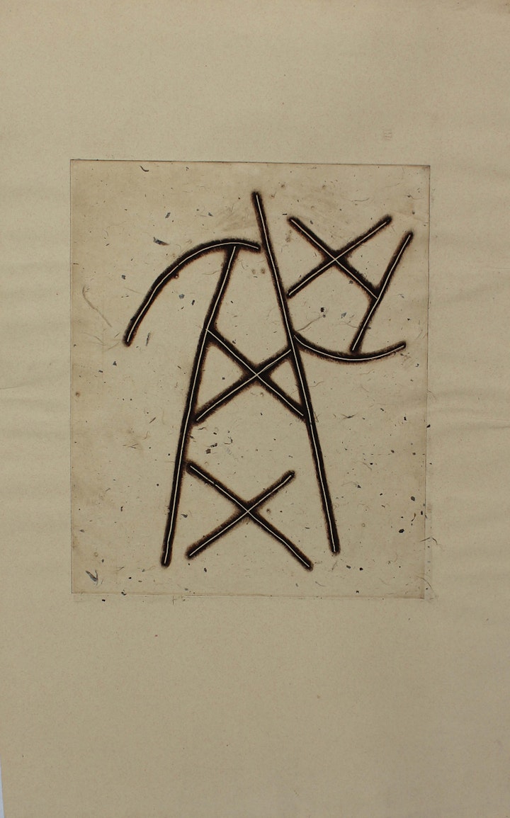 Text, Context, Texture, Architexture - <i>Tower By Moonlight (Small).</i> 20 x 15 in. Etching, 1984.