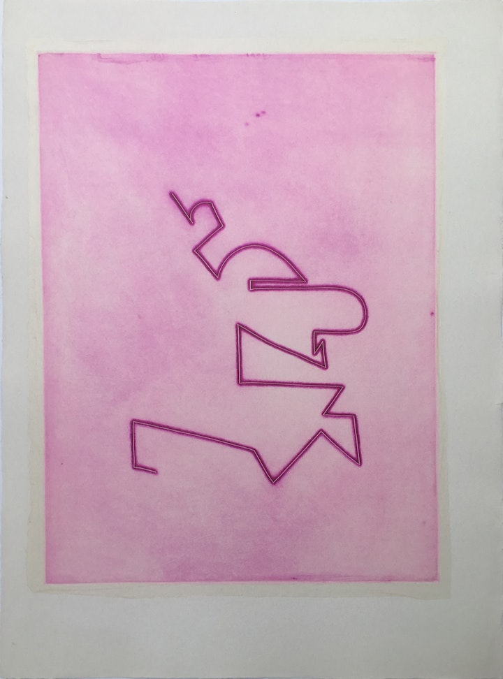 Text, Context, Texture, Architexture - <i>Aztec Clown</i>. 30 x 22 in. Etching, 1983.