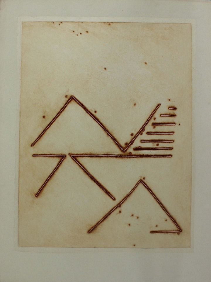Text, Context, Texture, Architexture - <i>Pyramids.</i> 30 x 22 in. Etching, 1984.