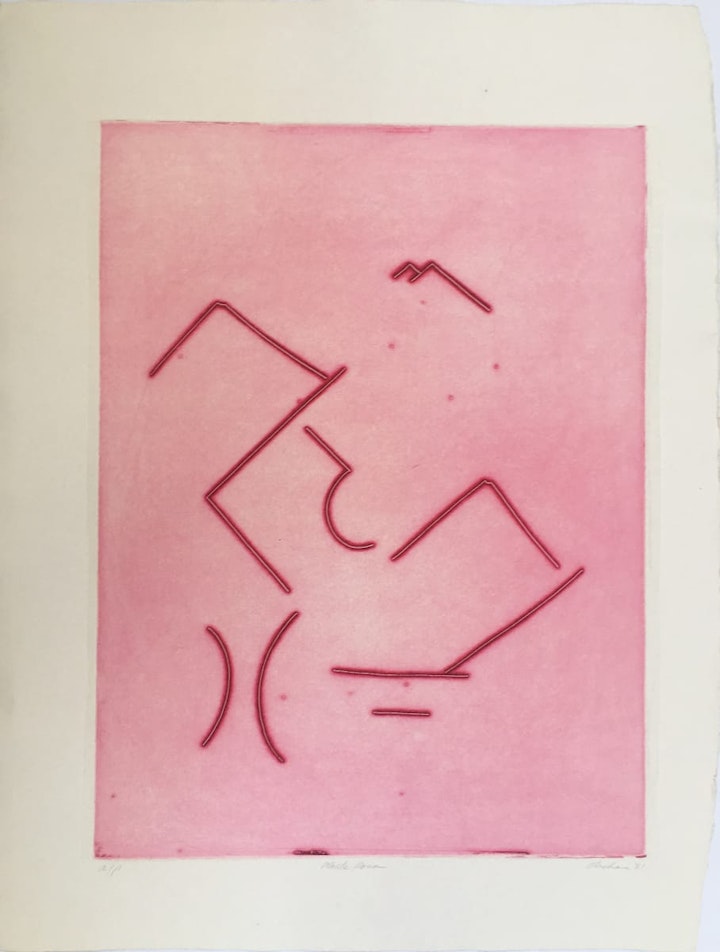 Text, Context, Texture, Architexture - <i>Monte Rosa</i>. 30 x 22 in. Etching, 1981.