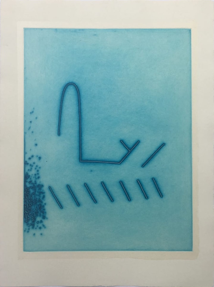 Text, Context, Texture, Architexture - <i>Underwater Arch</i>. 30 x 22 in.
Etching, 1984.