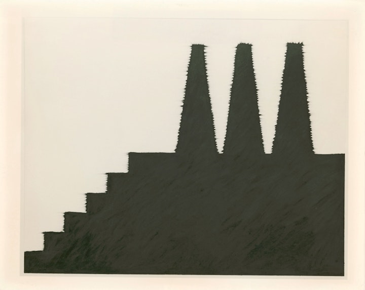 On The Fringe of The Field - <i>Stacks</i>. 32 x 40 in. Oil stick, 1996.