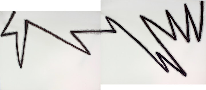Red Line Series - <i>Lampo (Diptych)</i>. 32 x 80 in. Oil stick, 1983.