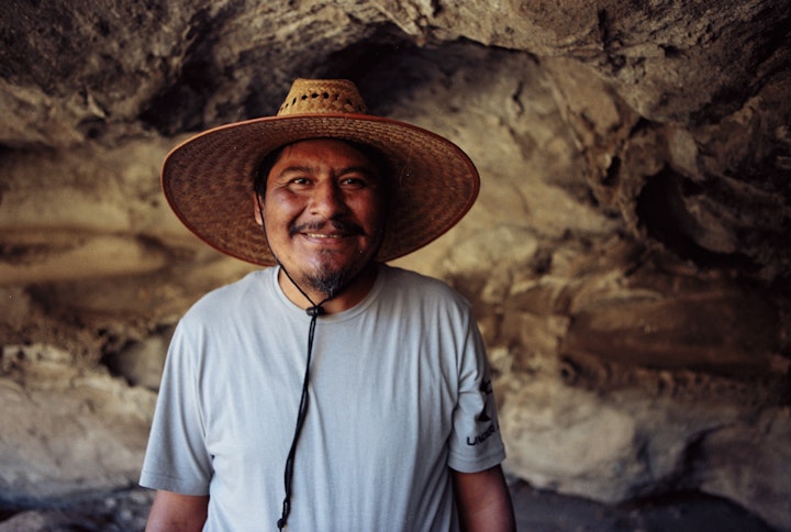 Besides the incredible ancient cave paintings, I was impressed that the signs were first labelled in Zapotec, then with the Spanish translation. Pepe's first language is Zapotec, and as well as translating the cave names, was full of local plant knowledge which had been passed down to him.