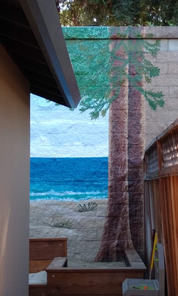 You don't see this view often, only when you come down the back side of the patio structure.