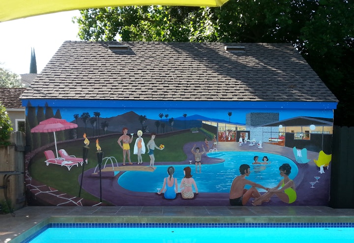 Can you find all the mid-mo icons packed into this sweet, silly mural? What fun to work for someone with imagination and a sense of humor!