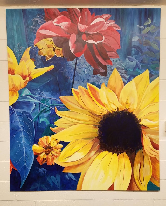 sunflower triptych, center panel