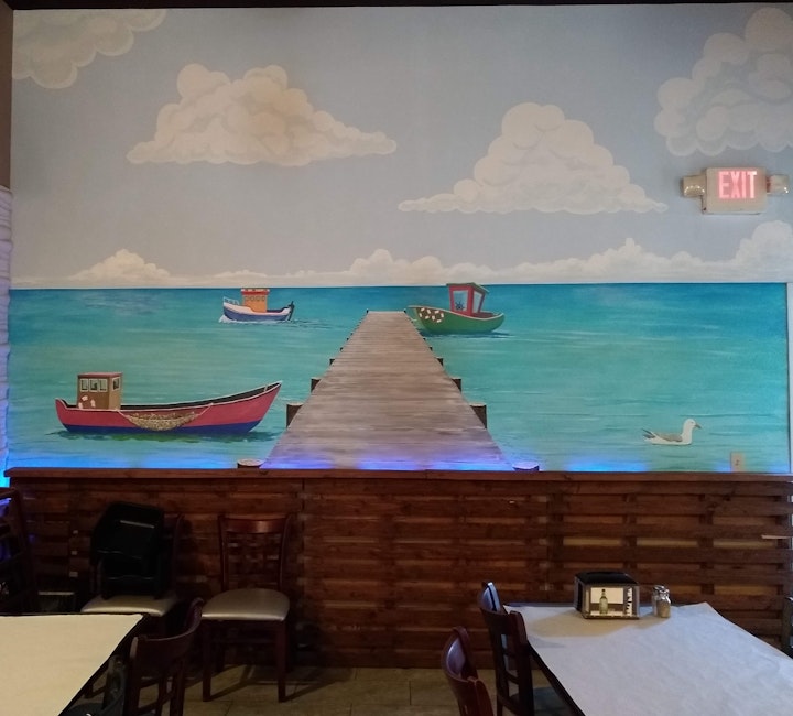 This one opens up the space a bit,  but still has lots of color and life.