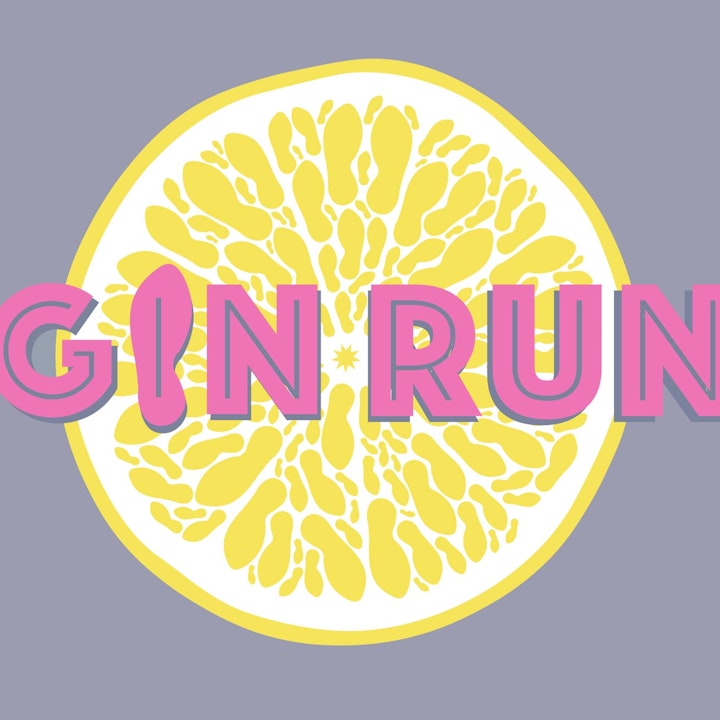 Draft logo design for proposed running event, organised in partnership with a distillery.