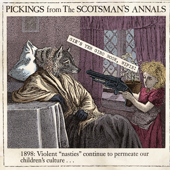 For The Scotsman newspaper, written and illustrated each week: historical reports (purportedly found in the archives) curiously mirror  modern-day events.