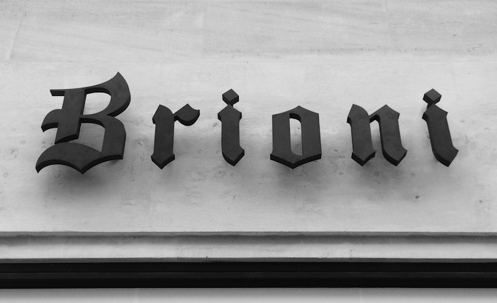 Redesign of the Brioni logo back in 2016 which graced the Metallica campaign and ran company wide until a change in leadership put a stop to the fun. The logo was actually a homage to the heritage of the iconic brand and based purely on research into their original typographical identity and not a heavy metal inspired design as many presumed.