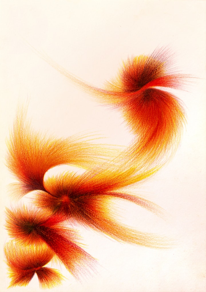 Energy Drawings - Energies 7, 2021, Watercolour pencil, 15x21cm, 5.9x8.3 inches. Photo by Ellie Walmsley