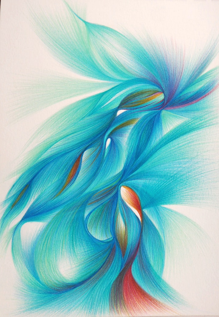 Energy Drawings - The Energy Of Fabio, Watercolour Pencil on Paper, 2022. Commission in Private Collection