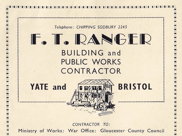 Copy of an advertisement in The Official Guide of Yate, Glos published in the 1950s or 60s. The War Office became the Ministry of Defence in 1964.