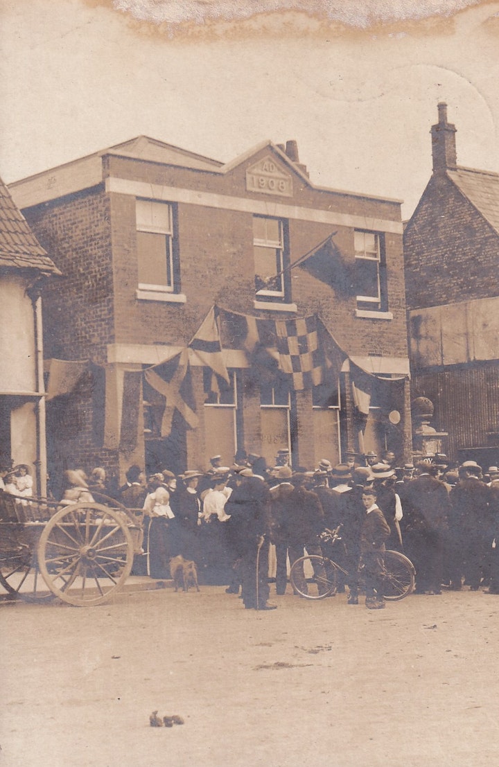 The opening of the new Post office at Berkeley in Gloucestershire on July 4th 1908 posted on July 21st 1908 1/2.