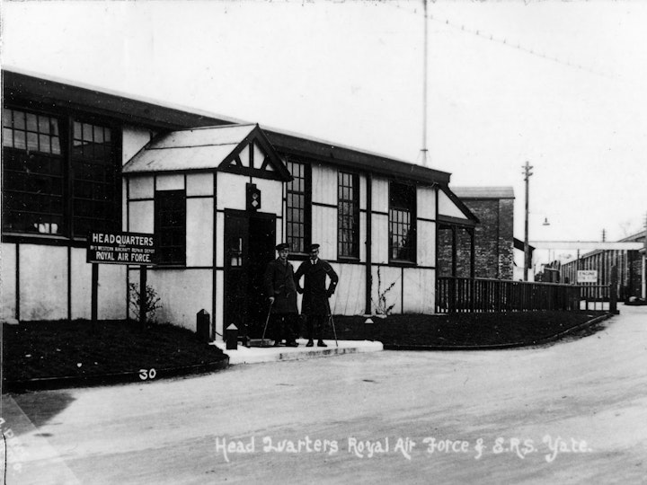 Copy of a Murray Dowding (MD) postcard of the Headquarters of the Royal airfare Engine Repair Section on Station Road Yate what later became Newman Industries