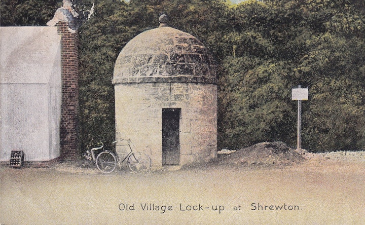 Postcard of the Old Village Lock-up at Sherwton on Salisbury Plain (Shurey's Publications) which was supplied free with a Shurey Publication / magazine.