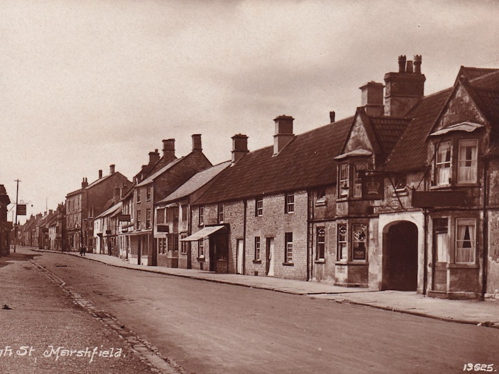 High Street, Marshfield posted on 15th August 1928