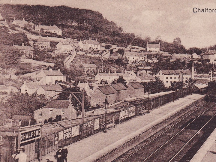 Chalford railway station was situated on the Great Western Railway's Golden Valley Line, between Swindon and Gloucester (E.T.W.D. Dainty Series).
