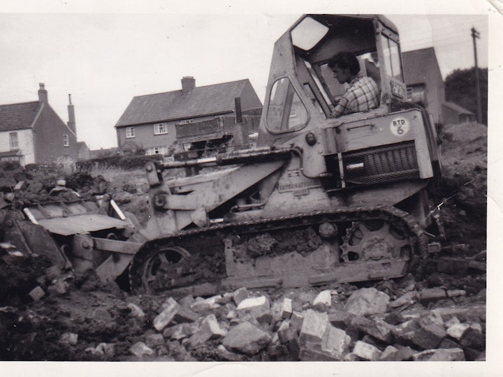 Photograph of the demolition of Yate Chemical Works on Eggshill Lane in 1961 with Westerleigh Road in the background.