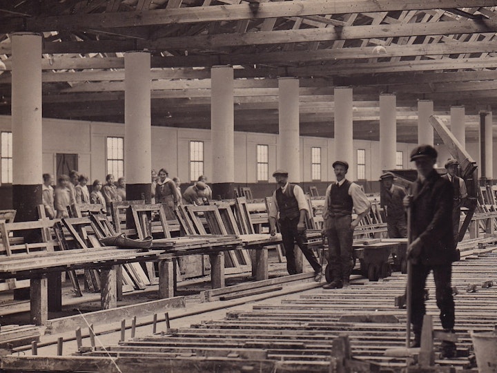 Prefabricated slab manufacturing factory in Yate just west of Yate Station during the period of 1913 - 1930's (MD).